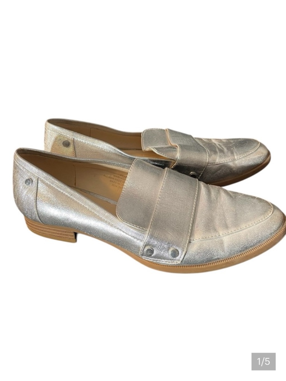 ii1- Nine West Silver Women's size 7.5 dress shoes Loafers